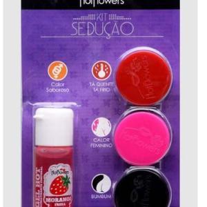 Kit Sedução Funcional Hot Flowers morango