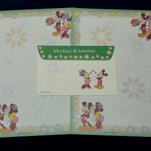 Papel de Carta Mickey e Minnie Verde