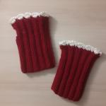 Luvas sem dedo SK em crochê - Vermelha